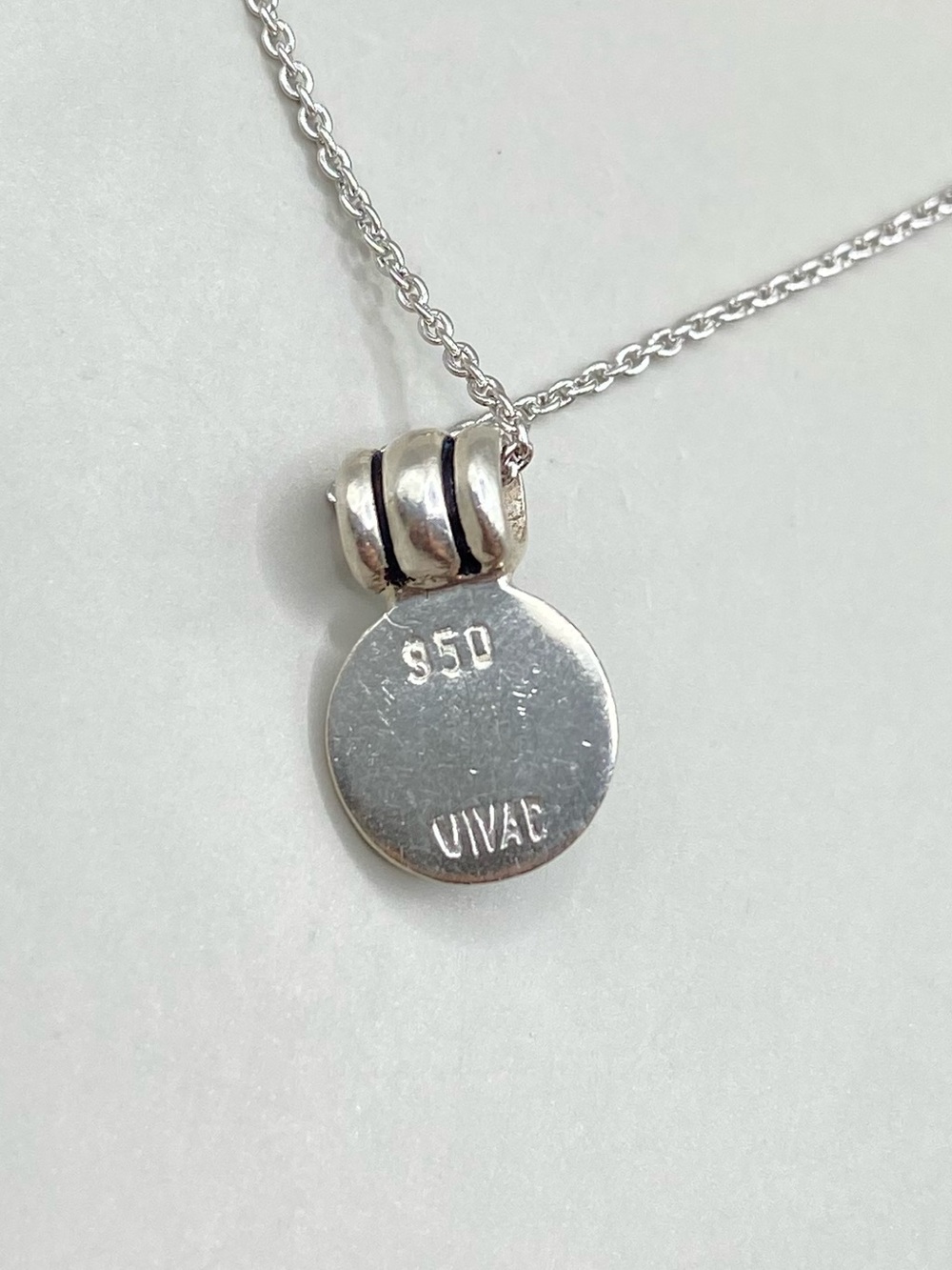 Joyas Vivac 950 Silver Blue Stone Mini Pendant Necklace - Picture 4 of 6